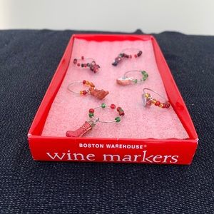 Wine glass markers-set of 6 Christmas charms